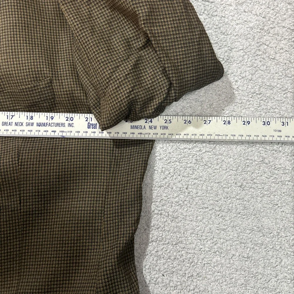 Vtg‎ LORD WEST Mens Blazer 46L Brown Houndstooth 100% Wool 3-Button Sport Coat